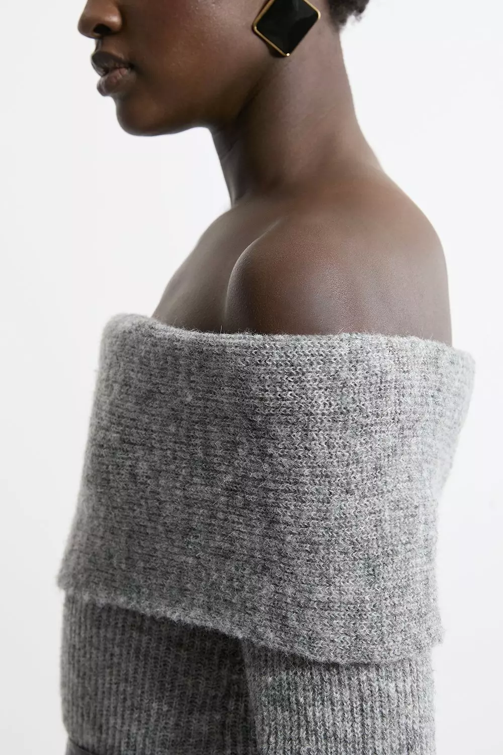 Totême - Dark Gray Mélange Fisherman Zipper Knit Sweater